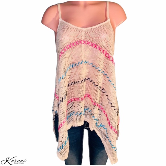 Buffalo David Bitton Tops - BUFFALO David Bitton Crochet Flowing Tank SZ MD